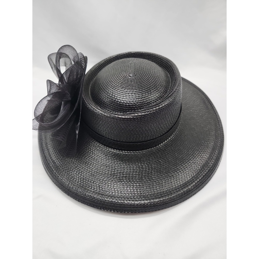 Arlin Womans Black Poly Hat‎ With Bow